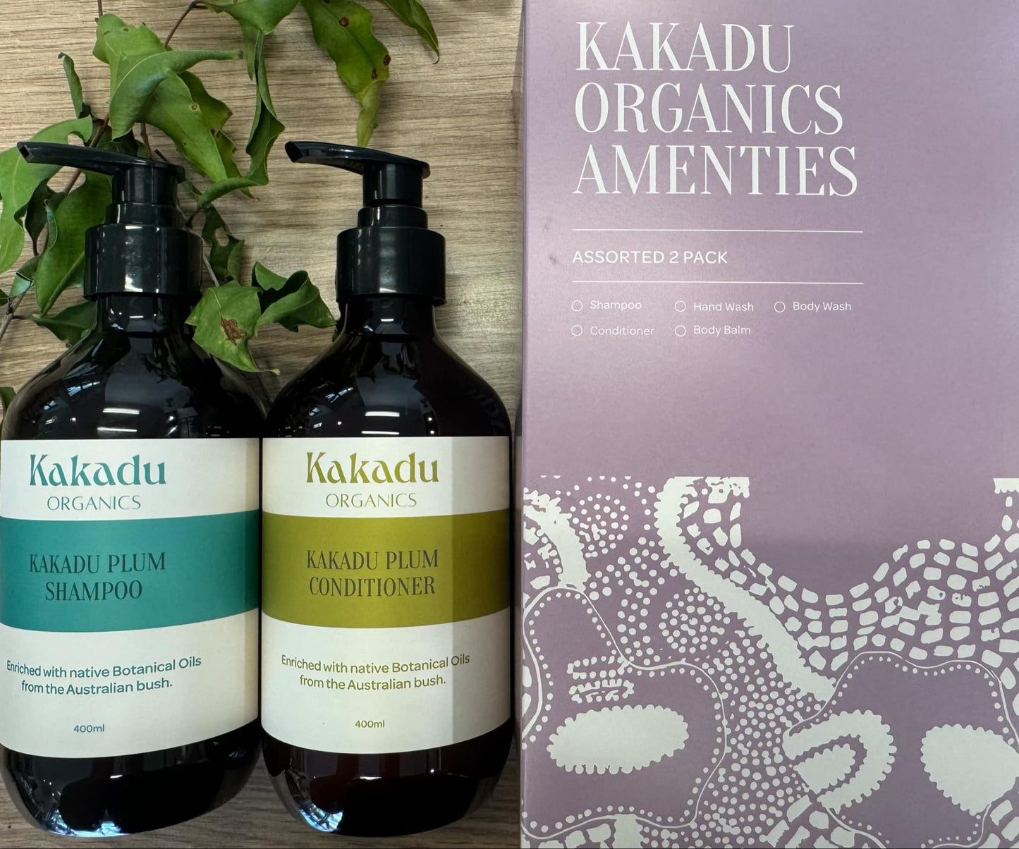 Organic Kakadu Plum Shampoo and Conditioner Gift Box
